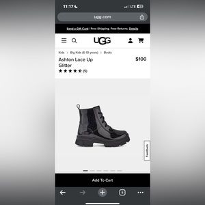 Girls Sparkly Black Ugg Boots